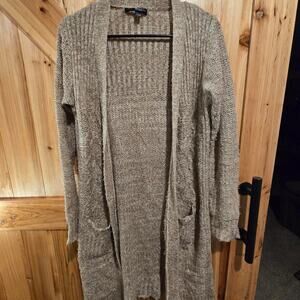 Say What? Long cardigan tan. Womens medium